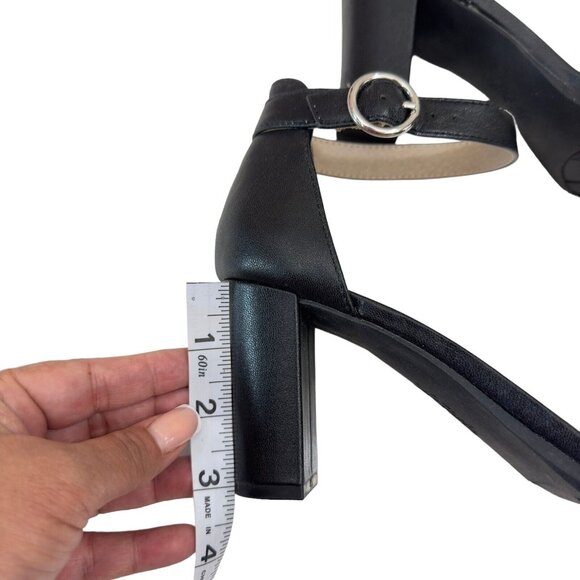 Life Stride Soft System Women SZ 8.5 WIDE Black Buckle Ankle Strap Block Heels - Picture 5 of 14